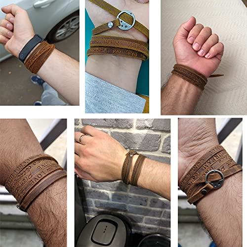 Pulsera envuelta de cuero genuino Rantanto unisex miniatura 5