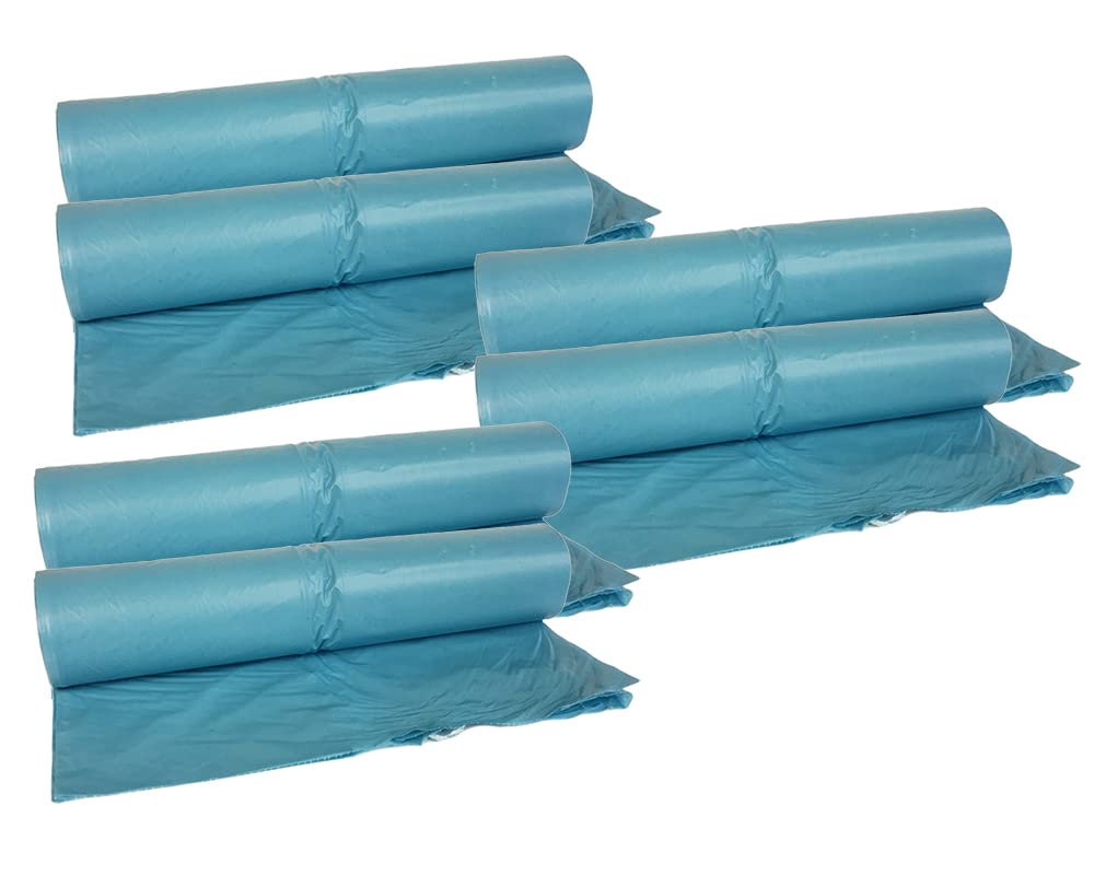 hocz 120 Liter Müllsack | 6 Rollen | 150 Stück | extra reißfest | Typ 900 Blau | Wandstärke 40 μ | Blau Abfall-Säcke XXL Abfallbeutel | LDPE | Müllbeutel Müllsacke (6 Rollen)