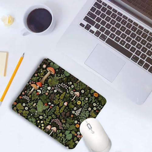 XUNLURY Vintage Floral Mushroom Mouse Pad, Dark Cottagecore Botanical Mouse Pads for Wireless Mouse Computers Laptop Desk Accessories, Witchy Mouse Pad, Floral Mouse Pad, Plant Mouse Pad, 9.5x7.9 Inch — view 4