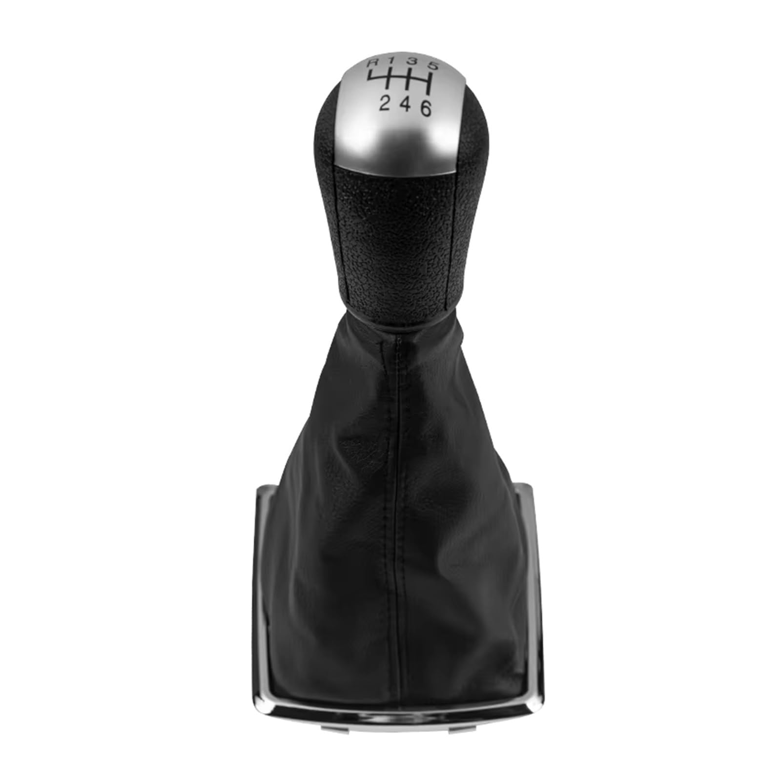 XKOEHXJ Car Gear Shift Knob for Focus for Mondeo MK2 II MK3 for S-MAX for C-MAX for Mustang for Fiesta for Galaxy 5/6 Speed Gear Shift Knob Shifter Lever Gearbox Boot Cover(6 Speed Silver)