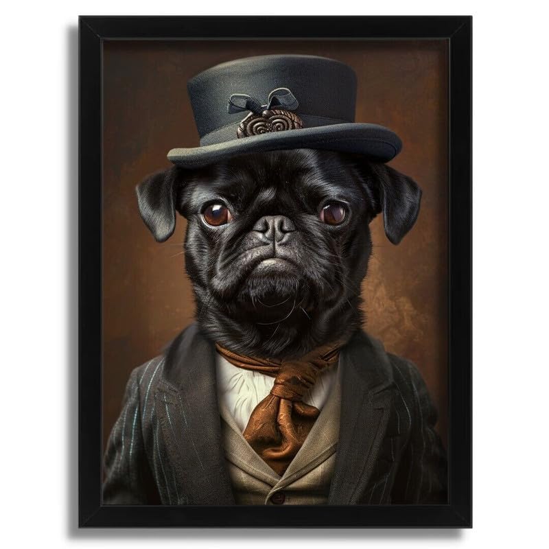Toile Art Mural Carlin Noir Portrait Gentleman Victorien Poster Grand Format A0