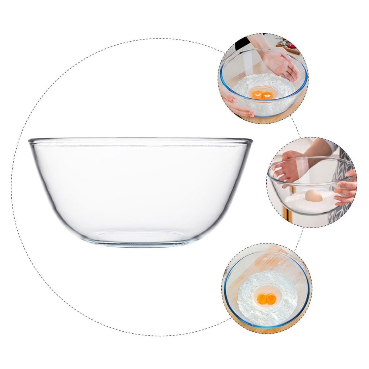 Ciotola in Vetro 4500ml per Cucina, Insalatiera Raffinata