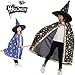 Produktbild uBook Kinder Halloween Umhang, Zauberer Umhang mit Hut, Halloween Kid Kostüme mit goldenen Sternen Muster (blau, schwarz)