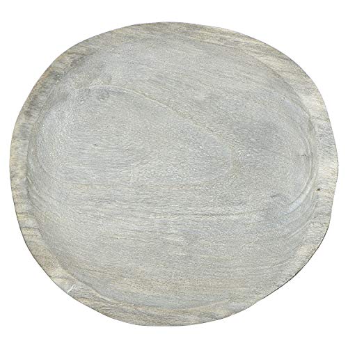 Creative Coop Decorative Paulownia Wood Gray Wash Tray, Grey