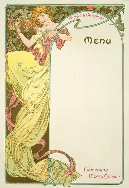 Toile Alphonse Mucha 58x90 cm pour habiller un mur vide sans cadre