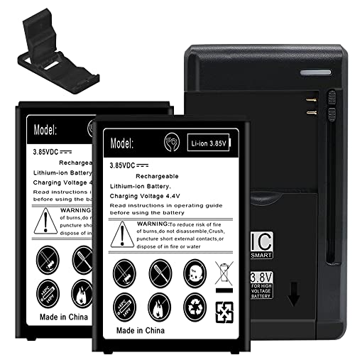Long Lasting 2X Upgraded 4300mAh Replaceable Excellent Spare Battery Universal Office Dock USB/AC Charger Folding Bracket Compatible with LG G3 LS990 Sprint