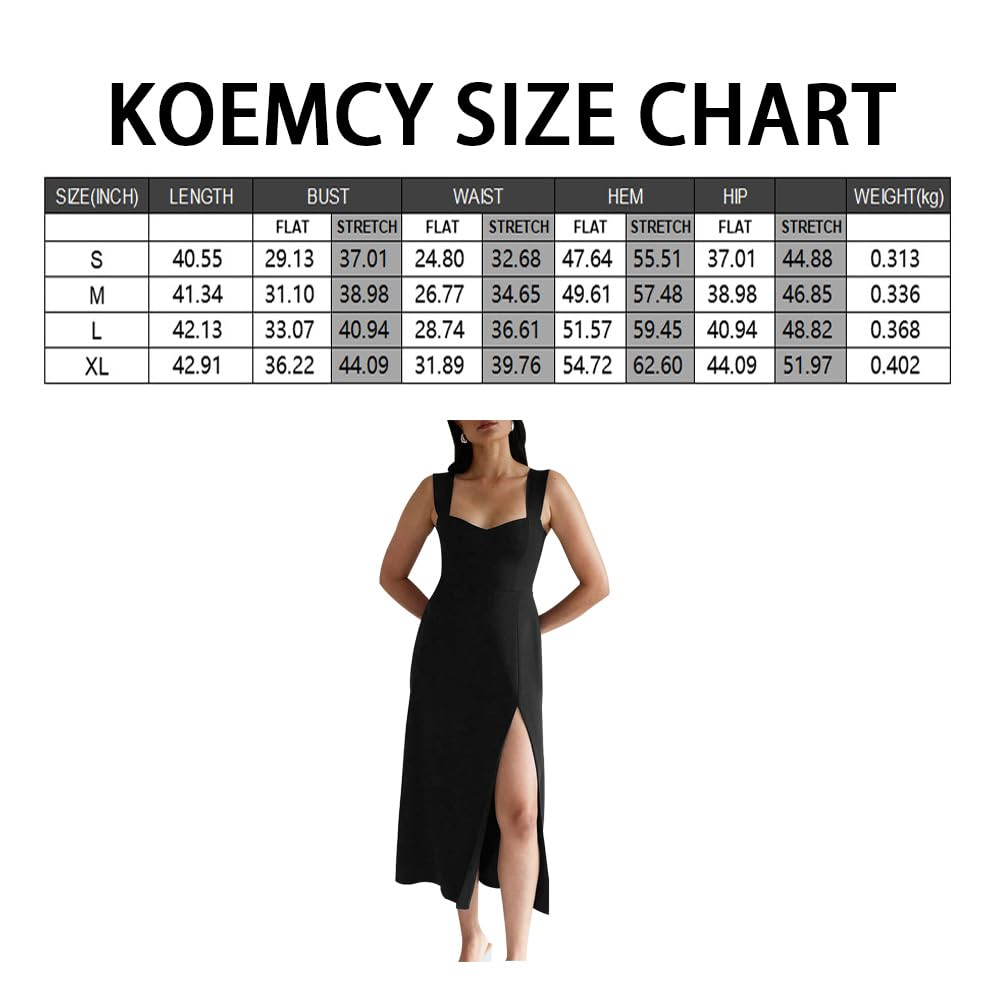 Vestito Senza Maniche Donna Elegante Abito Cerimonia con Spacco Laterale Vestiti Eleganti da Cocktail Abito Midi Formale Vestito da Sera Scollo Cuore Abiti da Festa