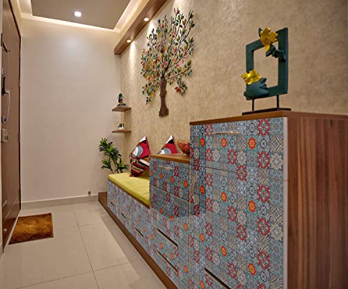 Image of WallDesign Vinyl Mosaic Tile Sticker Self Adhesive - 24 x 32 Inch Durable Surface Decoration Film For Kitchen, Cabinet, Table, Furniture, Wall, Bathroom, Door, Refurbishment