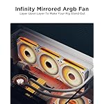 AsiaHorse COSMIQ 120mm PC Case Fan, Infinity Mirror FDB 2000 RPM with 5V 3-PIN Connector and Small Controller, Daisy Chain PWM PC RGB Fans for Cases CPU Liquid Coolers, White, Reverse Fan - Image 2