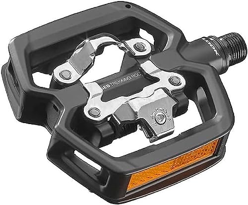 LOOK Cycle - Pedales de Bicicleta Geo Trekking Roc - Pedales Híbridos de Aluminio Ultra Resistentes - 1 Lado sin Calapies, 1 Lado Plano - Ideal para Usar Off-Road - Calas Easy + Pedales