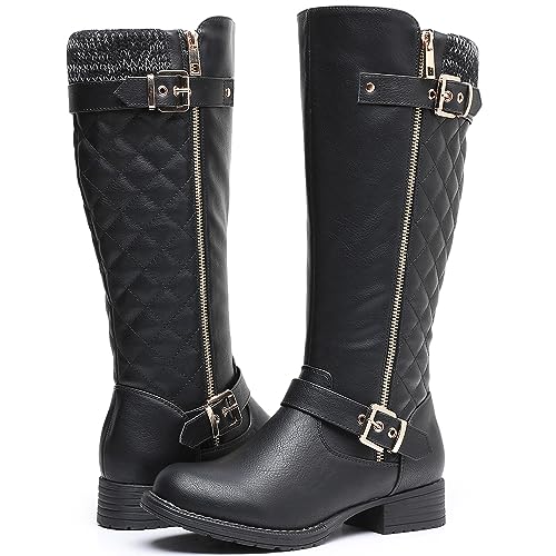 GLOBALWIN Women's Knee-High Boots Fall Winter Fashion Tall Black Riding Boots Size 8M - image 4