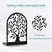 Umikk Book Ends, Bookends for Shelves, Tree Book End to Hold Books, Metal Bookend Stopper, Non-Skid Book Holder, Black Book Supports for Office Home Kitchen, Modern Decorative Bookends(3 Pair/6 Pcs)