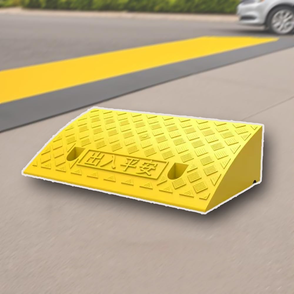 Rampa krawężnikowa, rampa podjazdowa, Przenośne rampy podjazdowe dla samochodów o wysokości 3" i 8", do garażu na chodniku(Giallo,H 7cm/2.8")