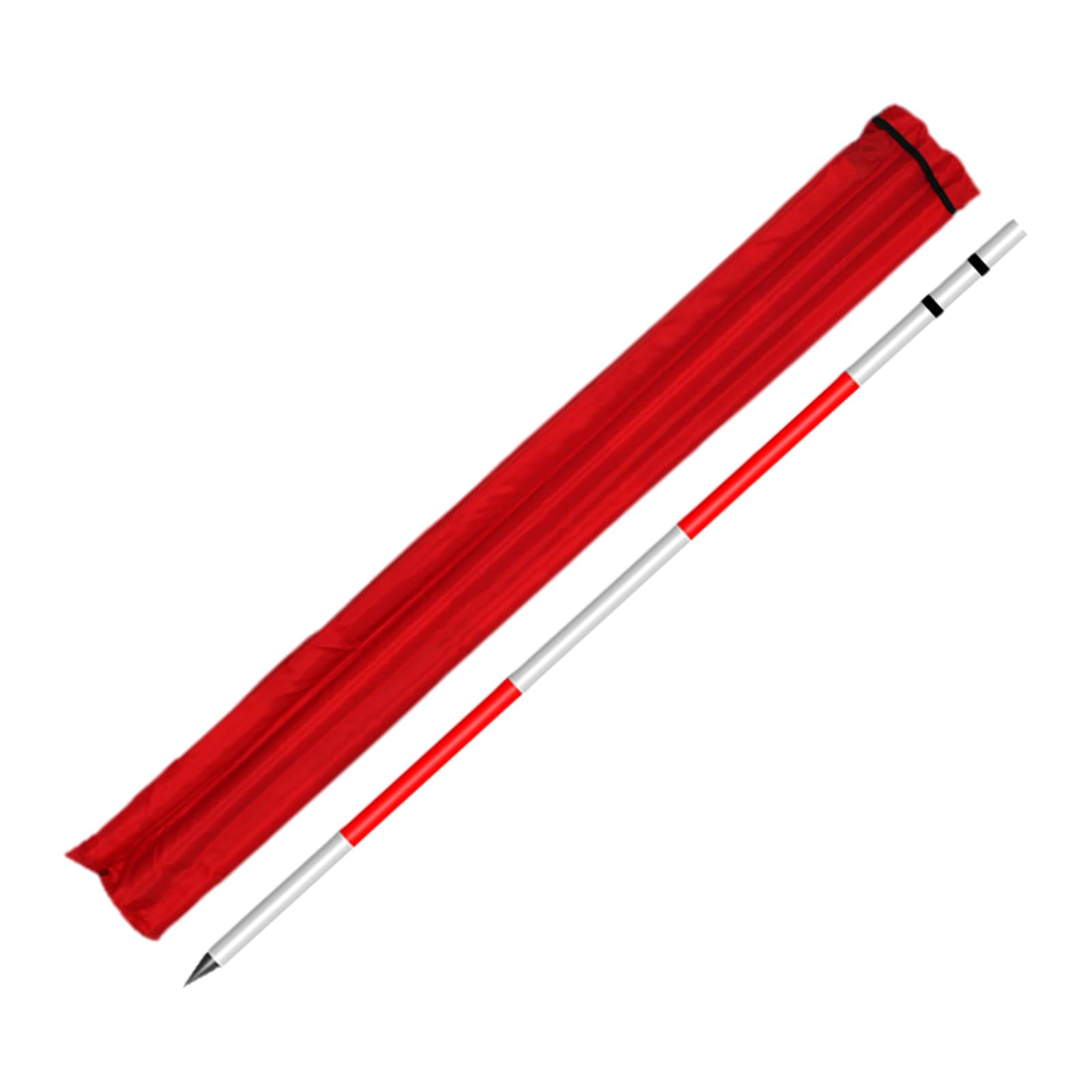 AMZBNEIDI Duty Alummsurvey Pole, Aluminum Survey Pole Telescopic Detachable Red White 1-5m(Drawer-out style-3m)