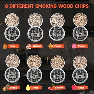 Elegant Cocktail Smoker Kit - Complete Whiskey Drink Smoking Gun with 8 Flavors of Wood Chips, Dome, and Accessories, Adds Flavor to Food and Drinks, Infuser Kit for Indoor Outdoor Use