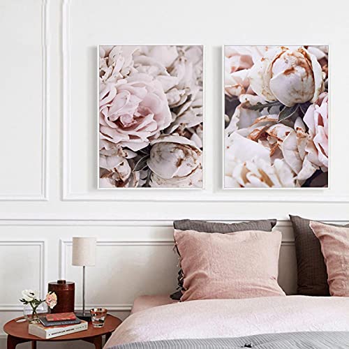 Toile affiche impression pivoine pour habiller un grand mur vide avec une touche scandinave
