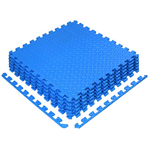 Yes4All Interlocking Floor Mats â€“ Foam Floor Mats/Gym Floor Mats with EVA Interlocking Tiles (24 Square Feet â€“ Blue â€“ 6 Tiles)