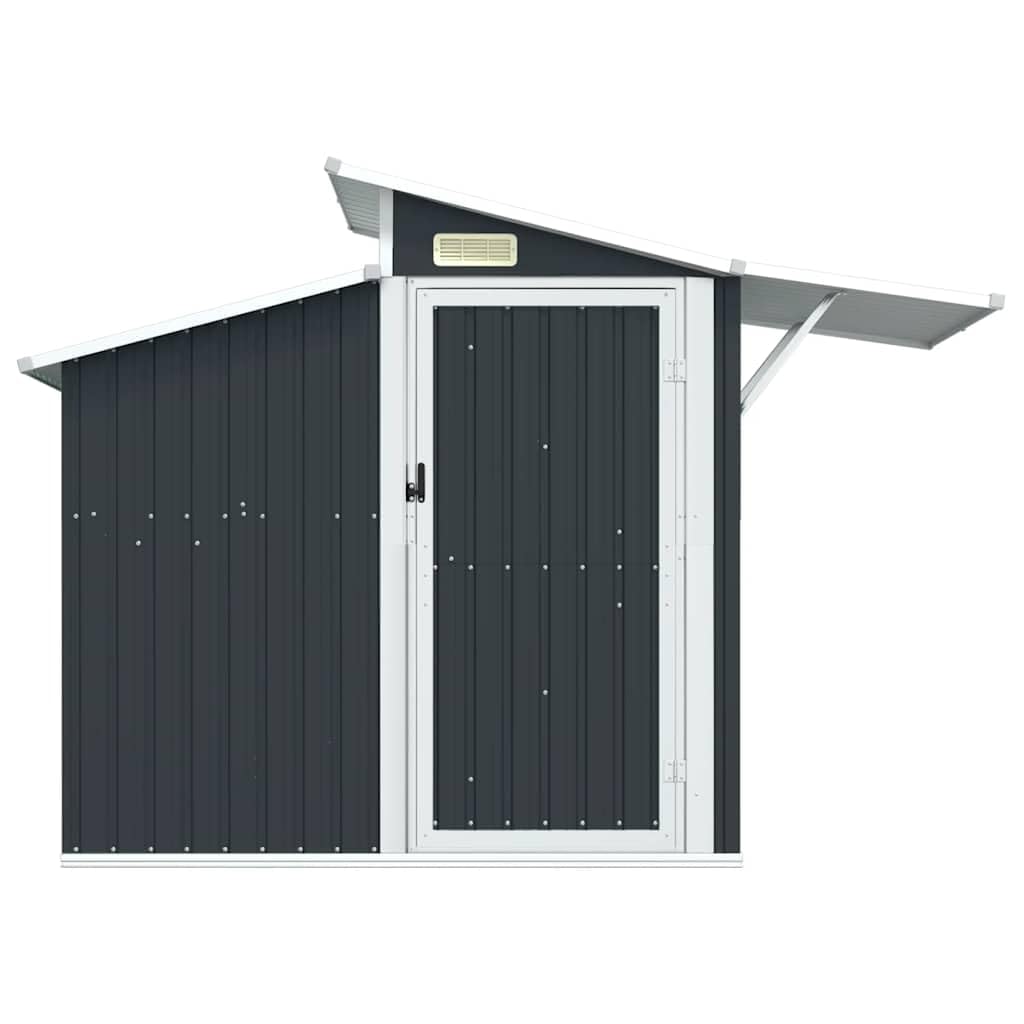 vidaXL Cobertizo de jardín Acero galvanizado Antracita 270x130x208,5cm, cobertizo de jardín para Herramientas, cobertizo de Exteriores, caseta para Herramientas de jardín