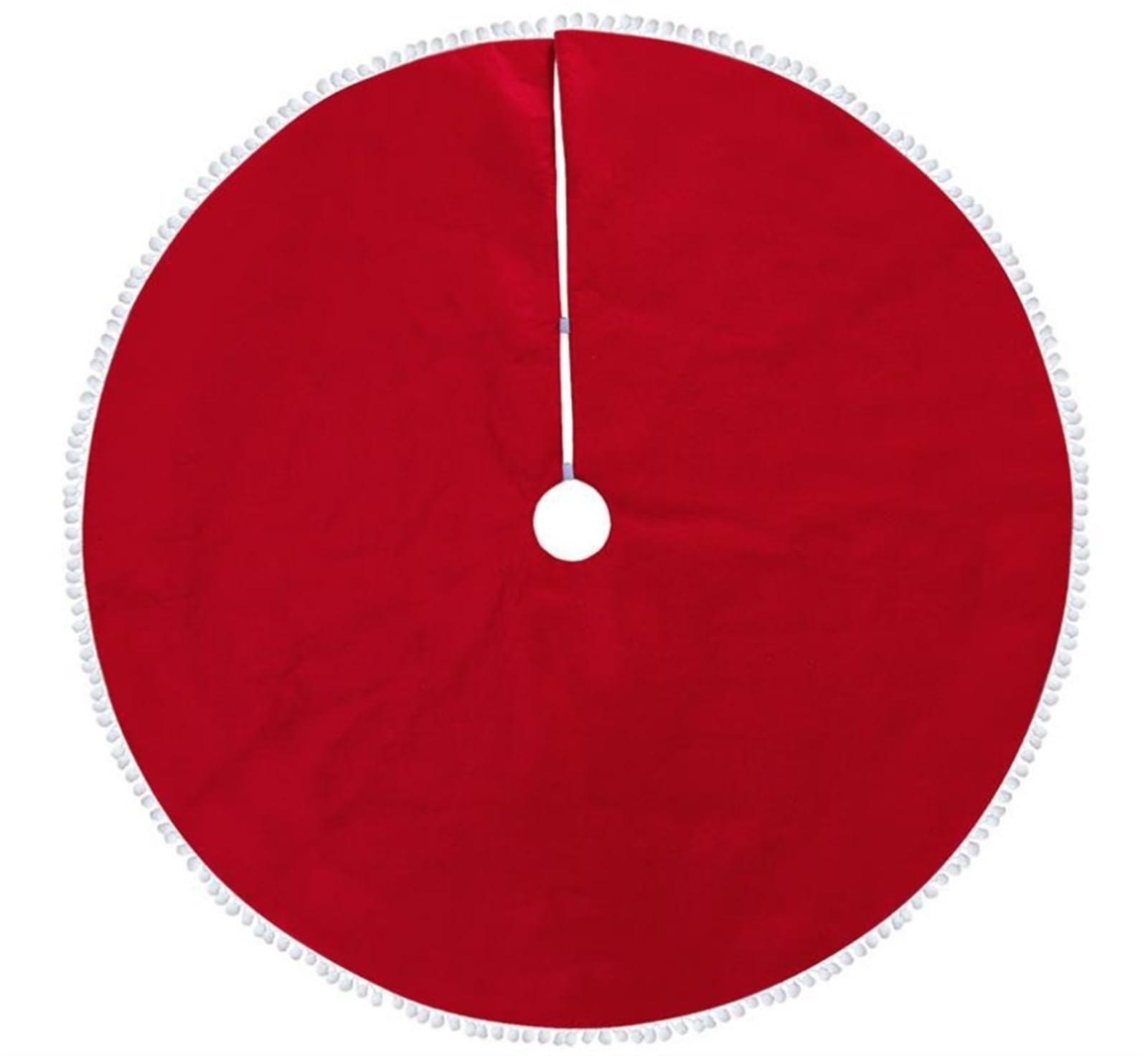 Weihnachtsbaum Rock, 48 Zoll Baumrock Plüsch Ball Rand Baummatte for Urlaub Party Weihnachtsbaum Dekorationen Decke Weihnachtsbaum