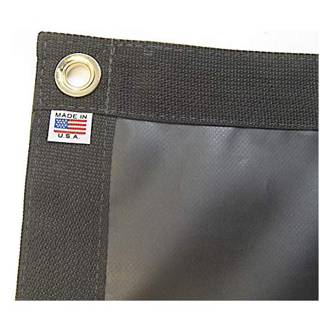 Tarp, Black, Durable, Waterproof, 10 Oz. Vinyl w/Reinforced Edges (4' X 8' Feet) Cover