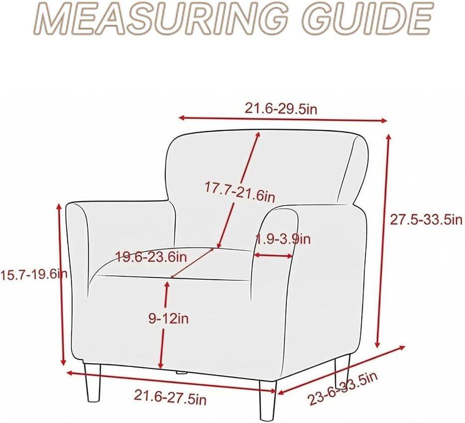 Stretch Chair Covers with Arms 1-Piece Banquet Armchair Slipcover Velvet Mid Century Modern Armchair Slipcover Anti-Slip Furniture Protector for Living Room Friendly for Kids Pets (Khaki)