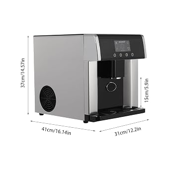 Ice Maker Countertop, Portable Countertop Nugget Ice Maker,Pebble Stainless Steel with Self Cleaning,for Home/Party/RV/Camping (Black)