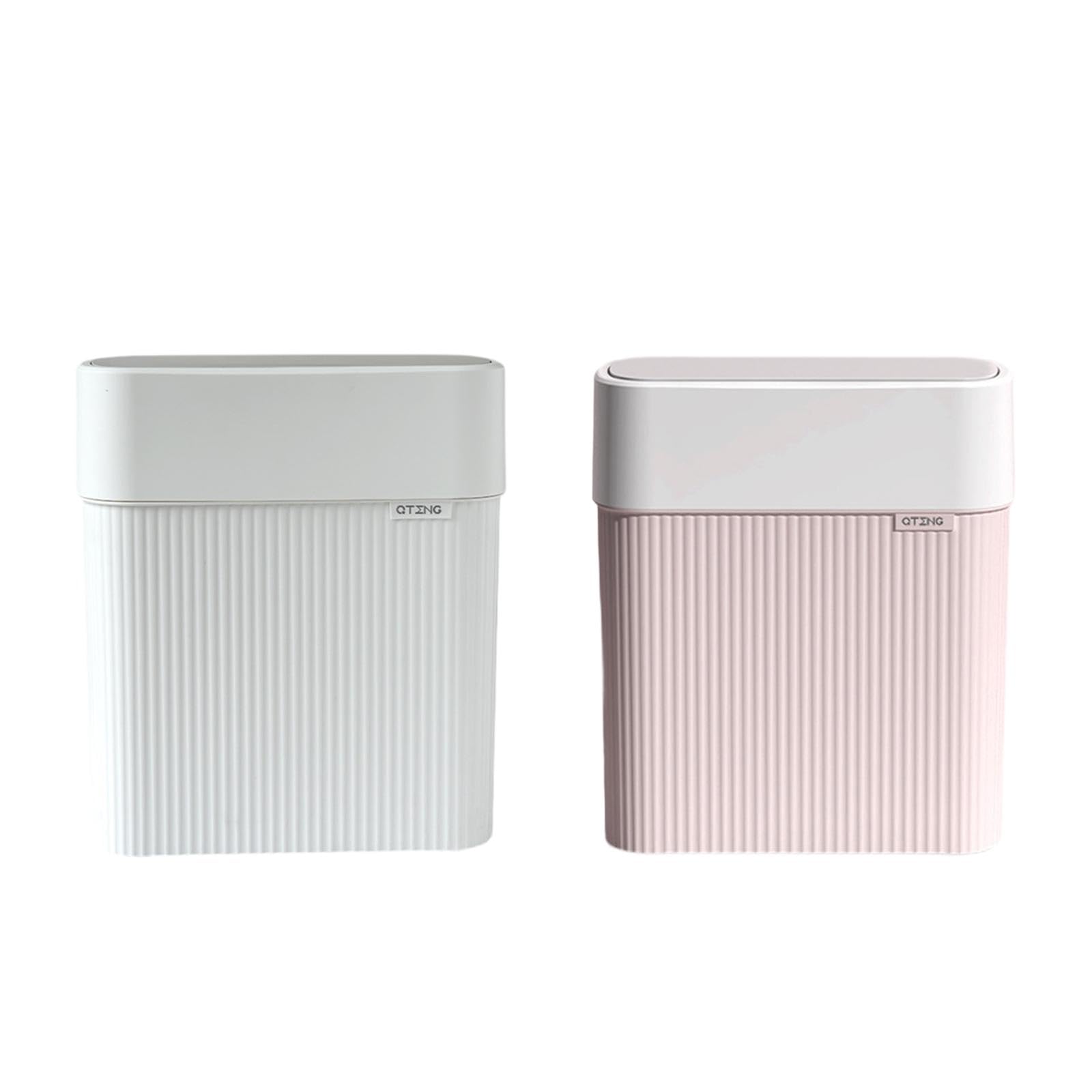 CALANDIS® Household Trash Can Waterproof Press Lid Bin for Living Room Bathroom Office White | Trash Cans & Wastebaskets | Household Supplies & Cleaning 3
