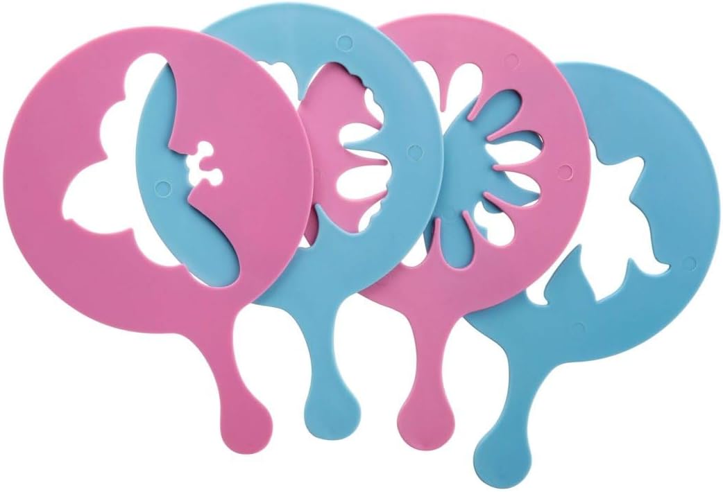 Zenker "Candy" Cupcake Stencils (4 Piece), Pink/Creme/Blue