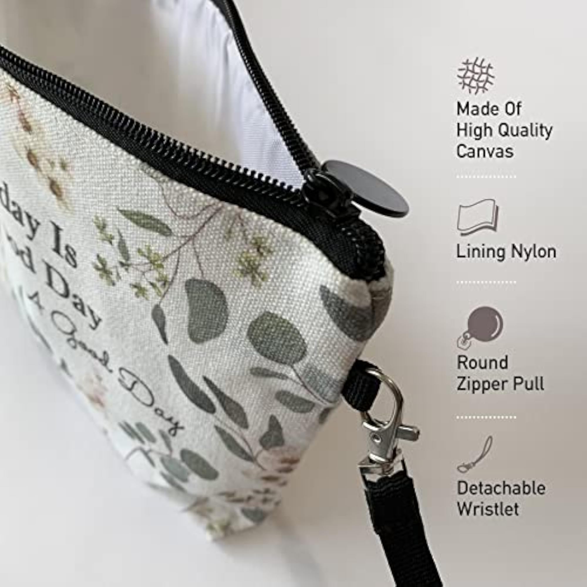 Inspirational Eucalyptus Travel Makeup Bag, Organizer Pouch