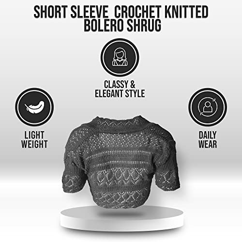 Gal Moda | Little Girl Short Sleeve Cardigan Shrugs in Knitted Pointelle | Cardigan Sweater Elegant Shrugs for Kids3