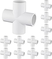 Vista 29 de Paquete de 12 codos de conexión de PVC de 3/4 pulgadas de 5 vías grado muebles para estantes de PVC DIY, marco de estructura de soporte