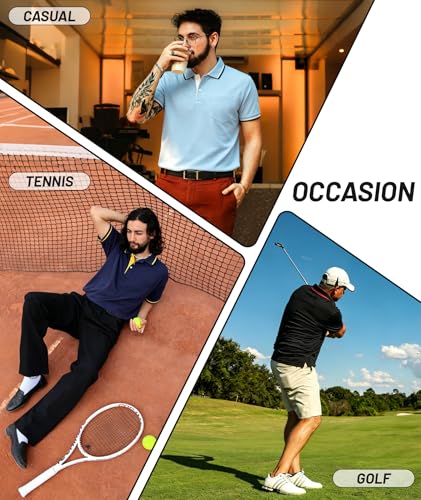 Camisetas polo para hombre de SECOOD, camisa casual de manga corta con cuello y bolsillo, transpirable y secado rápido, ideal para golf miniatura 6