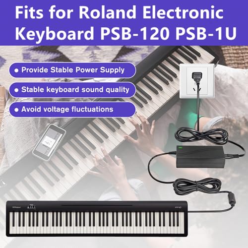 Image of for Roland PSB-120 Electronic Keyboard 9V2A Power Supply Adapter, Compatible with Roland PSB-120, PSB-1U, ACB-120, ACF-120, ACK-120, ACI-120 Electronic Keyboard 9V Power Adapter Replace Part