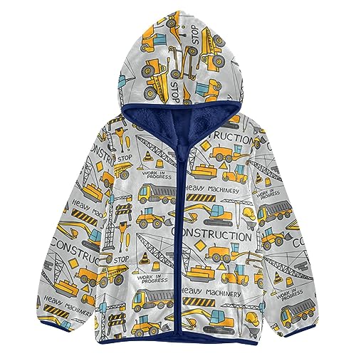 Image of Aflyko Boys Fleece Coat Blue Zip-Up Hoodie Girls Outerwear Kids Hooded Jacket 3-10T