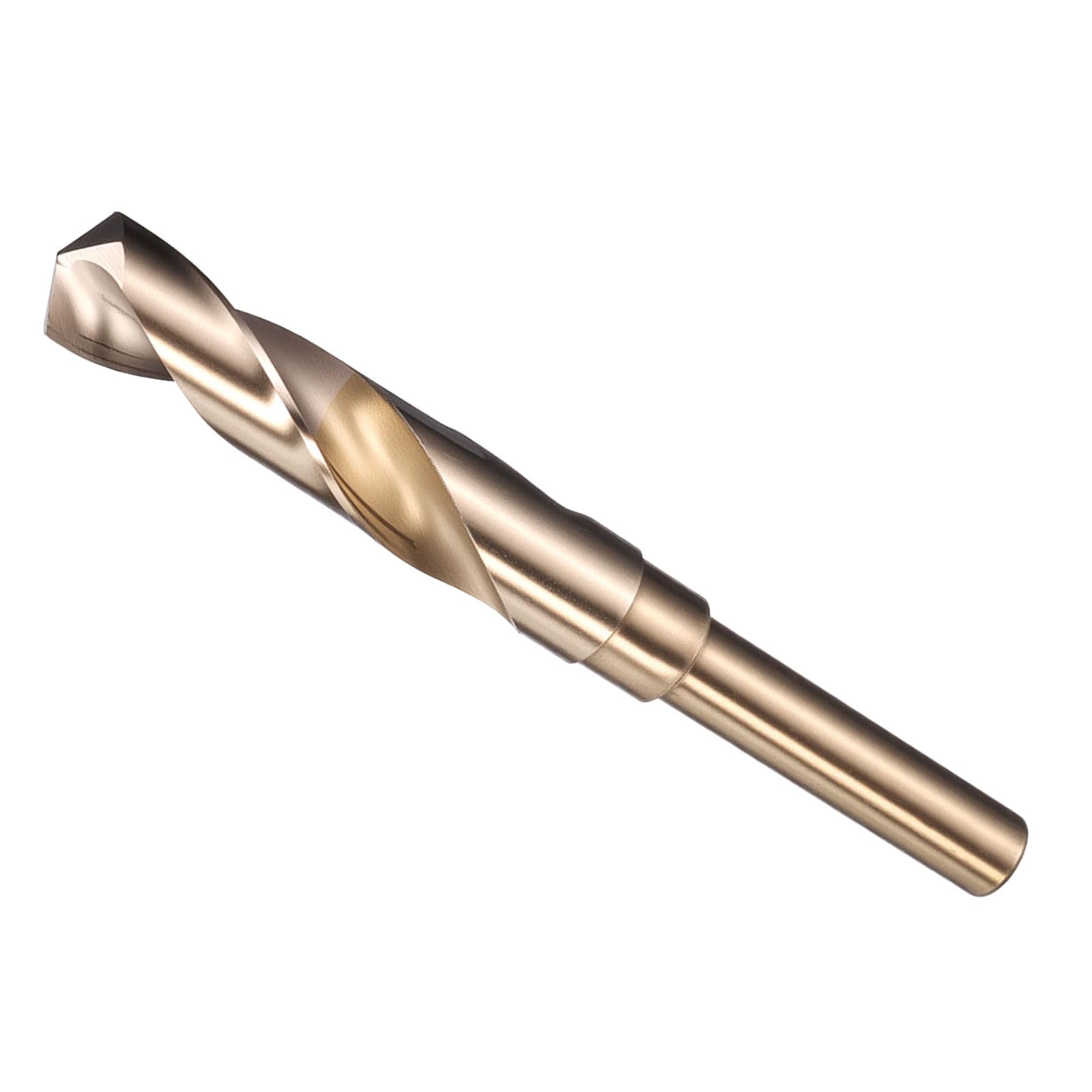 METALLIXITY Drill Bit (17mm), 1/2" Reduced Shank Round M2 High Speed Steel Bits 135-Degree Point Angle for Drilling Metal and Steel DIY Projects Gold
