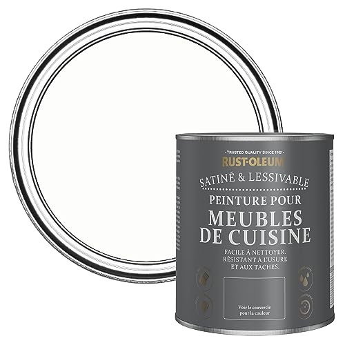 Rust-Oleum Peinture Blanche pour Meubles de Cuisine, Finition Satinée - Craie Blanche 750ml