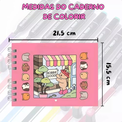 Livro De Colorir Bobbie Goods Capa Dura 50 Páginas De Desenhos Em Folha A5 180G - Boobie Goods