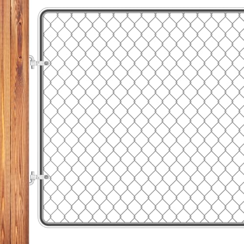 Image of MorningRo 4 Pcs Farm Gate Hinge Set 5 /8'' x 2'' Chain Link Fence Gate Post Hinge in Zinc Plated, 5 /8 inch x 4-1 /2 inch Wood Post Lag Screw