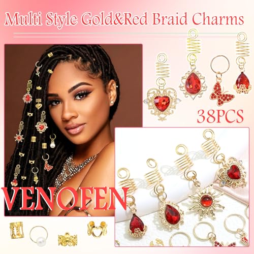 Accesorios para cabello 38 piezas con cristales rojos miniatura 5