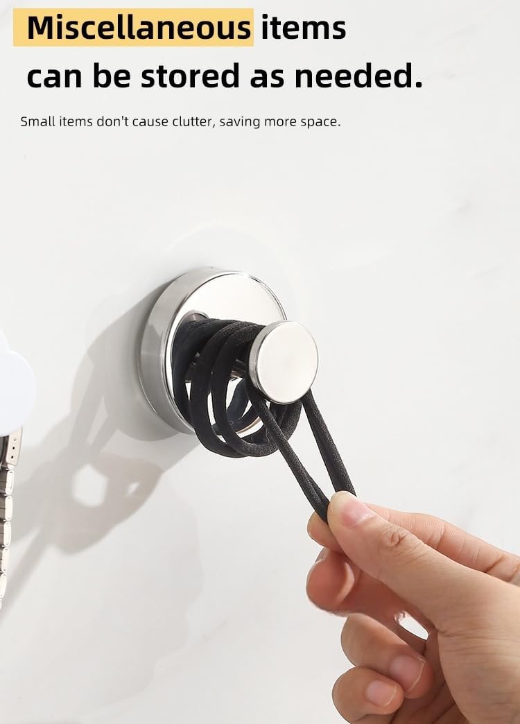 2-Packs Kitchen Sucker Hooks Metal No-Drill Sticky and Bathroom Wall Hook Heavy-Duty for Hanging Utensils Towels and Clothes Pack Silver 2