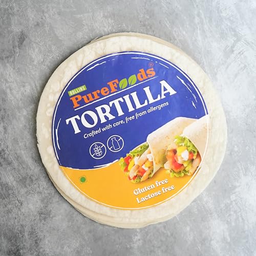 Image of PureFoods Gluten Free Tortillas | Lactose Free, 200g | Made with Rice Flour, Chickpea Flour | Perfect for Wraps & Tacos