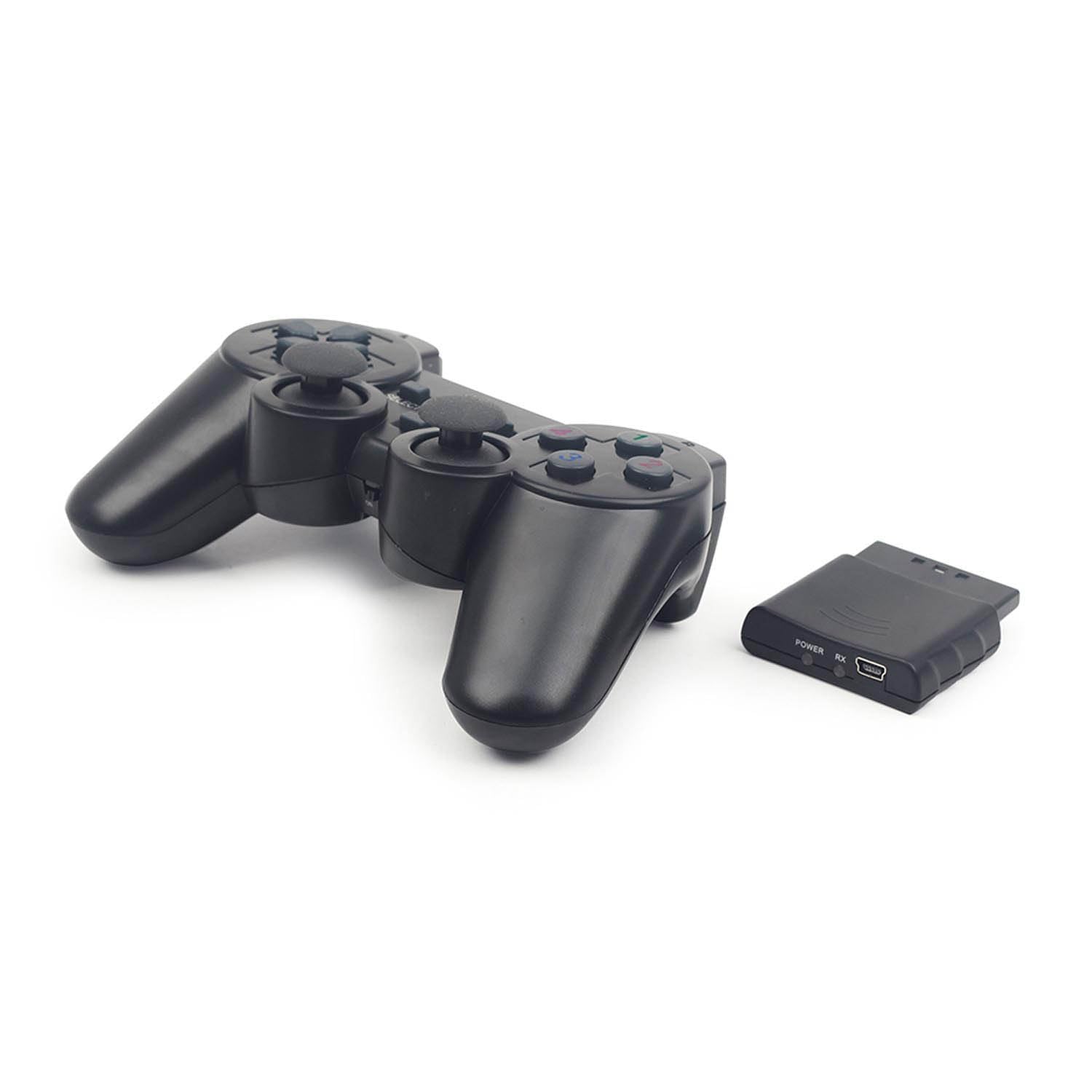 Gembird JPD-WDV-01 - Gamepad Wireless con Vibrazione, PS2/PS3/PC, Colore: Nero