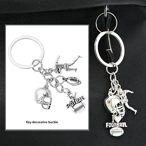 eMagTech 2pcs Porte-clés Basket-Ball Sport Porte-clés de Voiture Clé Décoration Sac À Dos Ornement Sac à Main Suspendu Pendentif pour Amateurs de Sport, Argent – vue 4