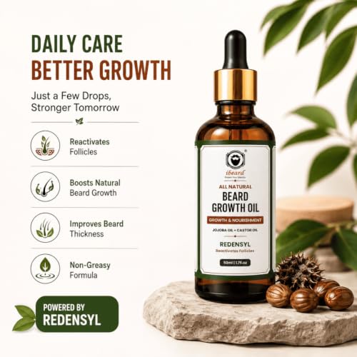 Image of All Natural Beard Oil For Growth | Nourishes Strength |Anti-Dandruff Redensyl, Biotin, and Saw Palmetto