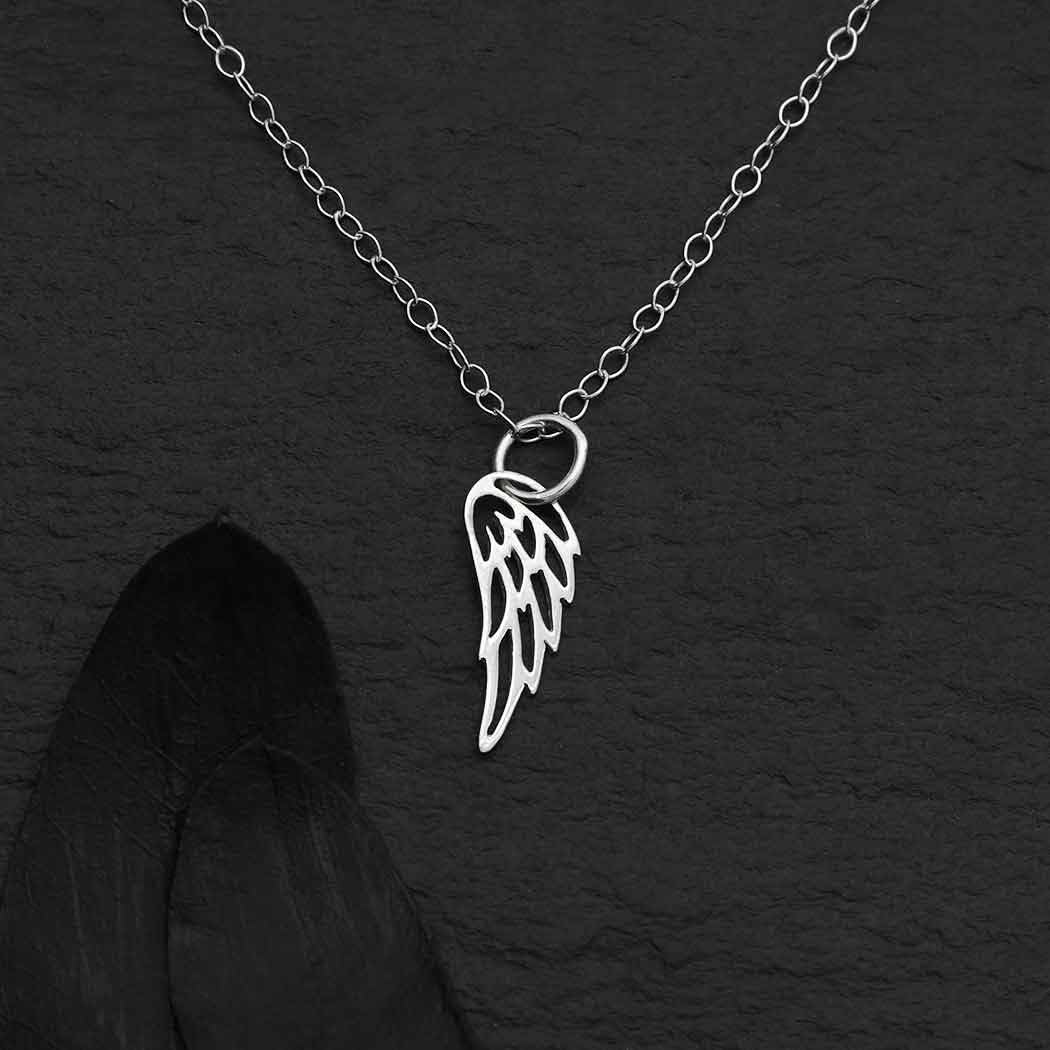 Sterling Silver Angel Wing Necklace – 18” Chain, Handmade Memorial Jewelry, Sympathy Gift for Loss - Image 5