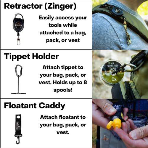 Image of VENTURES FLY CO. | Fly Fishing Accessories Pack | Nippers & Nail Knot Tying Tool Combo, Hook Remover Forceps & Pliers, Tippet Holder, Floatant Caddy, Zinger Retractor | Trout Gear Assortment Kit