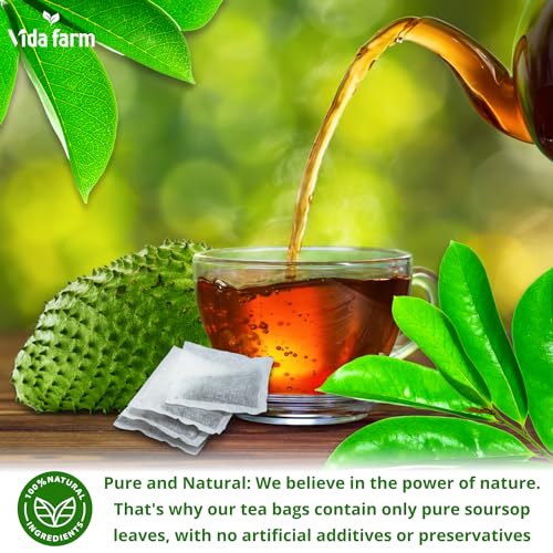 Image of VIDA FARM Soursop Tea Bags, 155 Count, 100% Natural Pure Soursop Leaves, Decaffeinated, Vegan, Gluten-Free