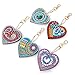 5 Pièces DIY Forme de Coeur Portes-Clés Peinture au Diamant Plein Diamant,MWOOT Bricolage 5D Mosaïque Forme Diamond Art Painting Keychain Pendentif pour Sacs Décoration