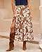 BTFBM Skirts for Women Floral Print Fall Fashion 2025 A Line Elastic High Waist Boho Holiday Maxi Skirt Pockets(Floral Khaki, X-Large)