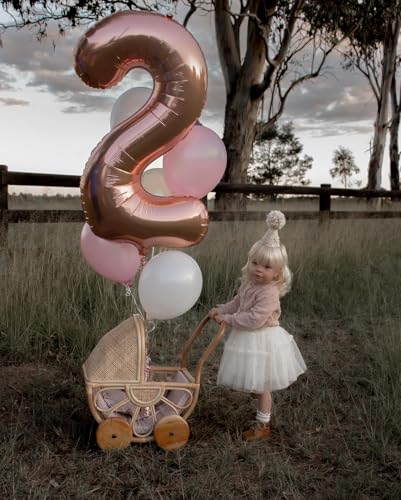 Image of 40 In Rose Gold Number 4 Balloon, 4th Birthday Party Decorations for Women